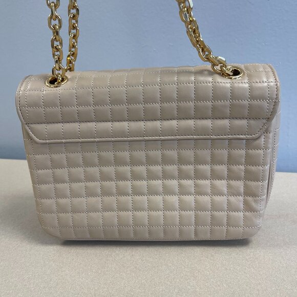 CELINE C Chain Quilted Calfskin Leather Shoulder Bag - Nude - Preowned - Picture 2 of 16